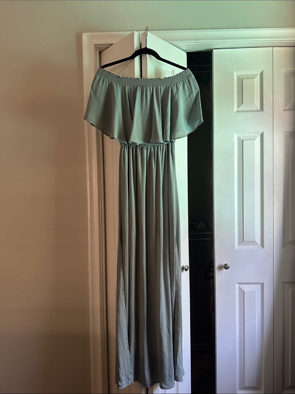 Show Me Your Mumu Sage Green Off-Shoulder Maxi